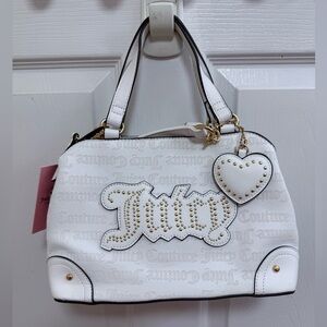 NWT Juicy Couture Royal Juicy Satchel in Angel (White) with Heart Charm